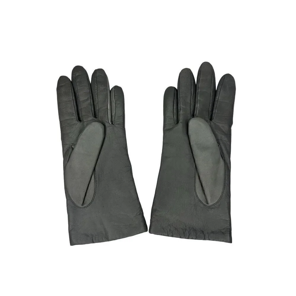 Women’s Gray Leather Lined Gloves Size 7